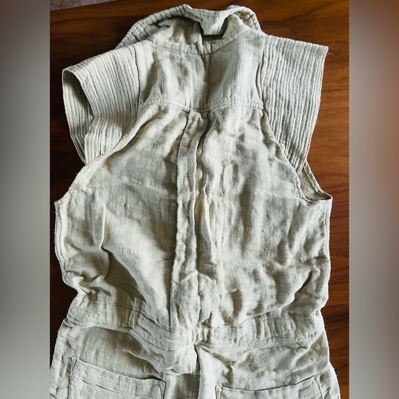 Free People one S green cargo romper - Picture 7 of 11